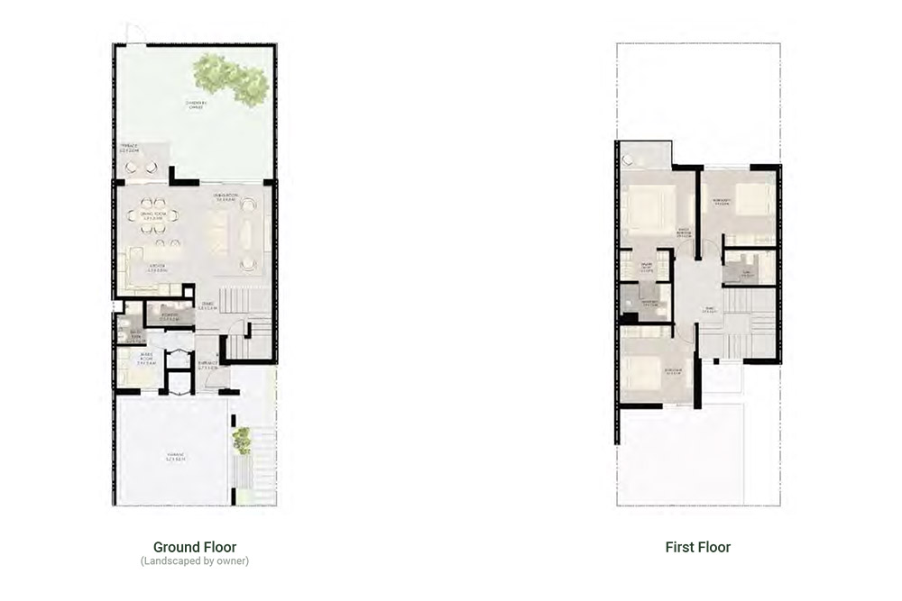 Athlon by Aldar Dubai 3 Bedroom Townhouse Floor Plan