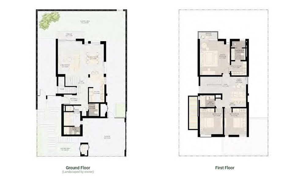 Athlon by Aldar Dubai 3 Bedroom Villa Floor Plan