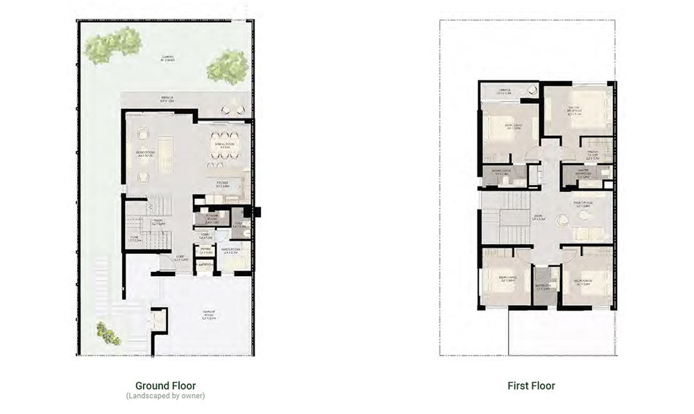 Athlon by Aldar Dubai 4 Bedroom Townhouse Floor Plan